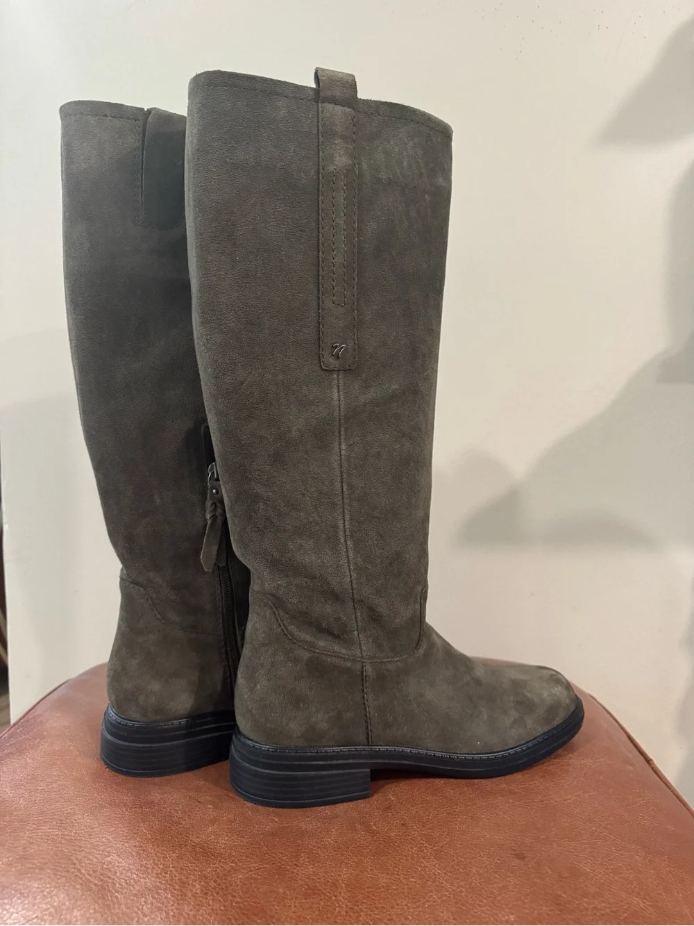 New in Box Knee-High Suede Boots - Olive